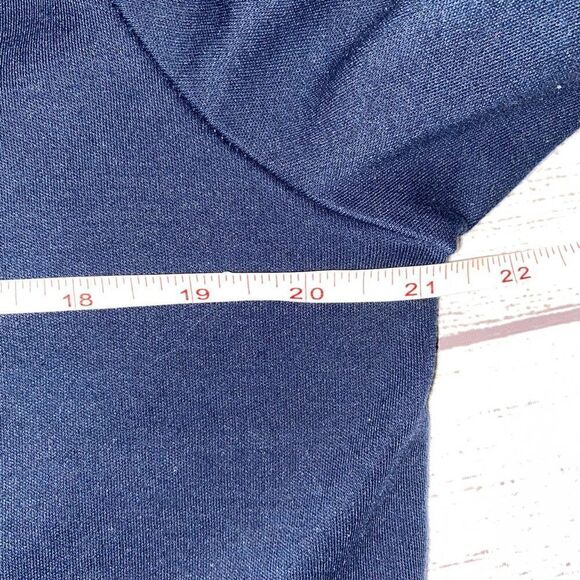 Peacock embroidered 3/4 sleeve blouse navy blue sz medium women - Picture 8 of 10